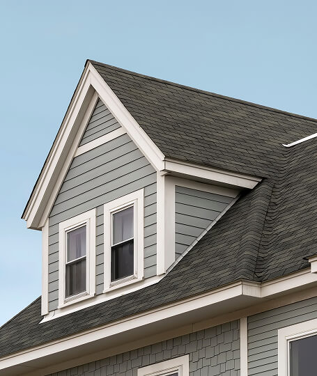 Roof dormer asphalt shingles